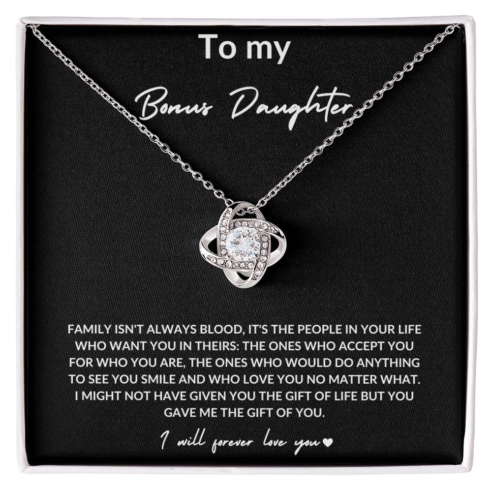 Bonus Daughter Family Isn t Always Blood Love Knot Necklace Four Seazons
