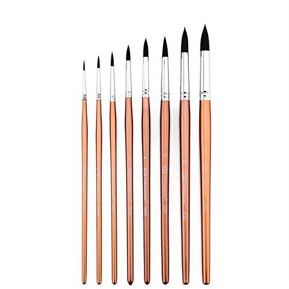 Pocket Artist 8pcs Round Watercolor Paint Brush Set Goat Hair