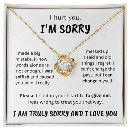 Apology Gift For Her - I Made A Big Mistake - Love Knot Necklace